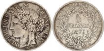 France 5 Francs Ceres - 3th Republic - 1870 A Paris