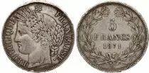 France 5 Francs C&eacute;r&egrave;s - IIIeme R&eacute;publique - 1871 K Bordeaux
