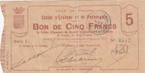 France 5 Francs Chauny Ville - 15-09-1915 Série J - TTB