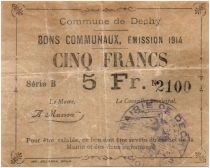 France 5 Francs Dechy City - 1914