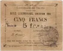 France 5 Francs Dechy Commune - 1914
