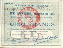 France 5 Francs Douai City - 1914