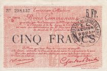 France 5 Francs Douai City - 1916
