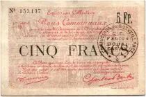 France 5 Francs Douai City - 1916