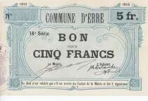 France 5 Francs Erre City - 1915