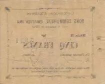 France 5 Francs Estr&eacute;e Commune - 1914