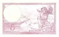 France 5 Francs Femme casqu&eacute;e modifi&eacute;e - 17.08.1939 - S&eacute;rie W.60981 - F.4.6