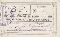 France 5 Francs Fenain City - 1915