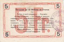 France 5 Francs Fourmies City - 1916