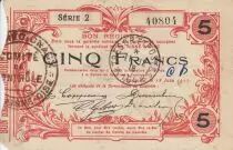 France 5 Francs Fourmies City - 1917