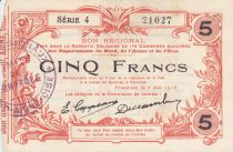 France 5 Francs Fourmies Commune - 1916