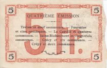 France 5 Francs Fourmies Commune - 1917