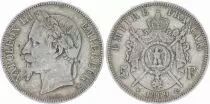 France 5 Francs France Napol&eacute;on III - T&ecirc;te laur&eacute;e 1869 BB Strasbourg