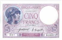 France 5 Francs Helmeted woman - 1920
