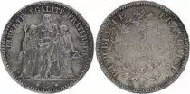 France 5 Francs Hercule - 1874 A Paris - TTB+ - Argent