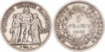 France 5 Francs Hercule - IIeme R&eacute;publique - 1848 K Bordeaux