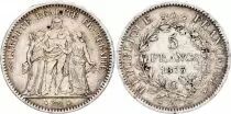 France 5 Francs Hercule - III&egrave;me R&eacute;publique - 1873 A Paris - Argent