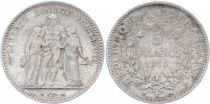 France 5 Francs Hercules - 3th Republic 1876 K Bordeaux
