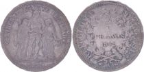 France 5 Francs Hercules - Second Republic - 1848 A Paris - VF+