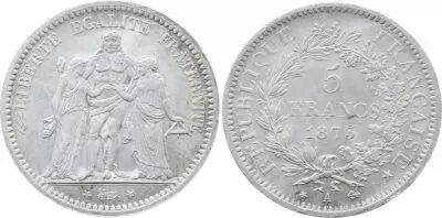France 5 Francs Hercules - Third Republic - 1873 A Paris
