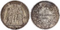 France 5 Francs Hercules - Third Republic - 1874 A Paris - VF