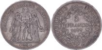 France 5 Francs Hercules - Third Republic - 1877 A Paris - F+