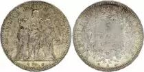 France 5 Francs Hercules 1873 A - Paris - XF to AU - Silver