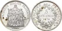 France 5 Francs Hercules 1874 A - Paris - Silver