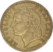 France 5 Francs Laureate Head - 1945