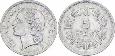 France 5 Francs Lavrillier - 1945 - B. Beaumont-le-Roger
