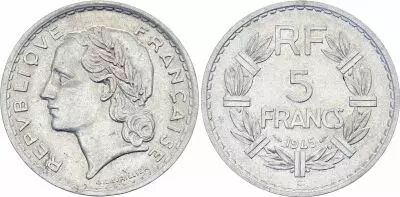 France 5 Francs Lavrillier - 1945- C. Castelsarrasin