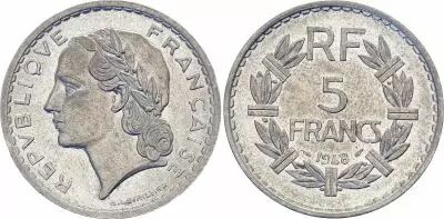 France 5 Francs Lavrillier - 1948