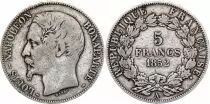 France 5 Francs Louis-Napoleon Bonaparte - Large head - 1852 A Paris - Silver