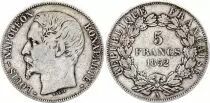 France 5 Francs Louis-Napol&eacute;on Bonaparte - T&ecirc;te large - 1852 A Paris - Argent