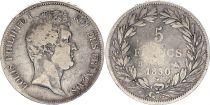 France 5 Francs Louis-Philippe 1830 B Rouen incuse lettering - Silver - KM.745.2