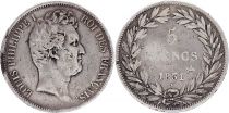 France 5 Francs Louis-Philippe 1831 B Rouen Argent - Tranche en relief - Argent