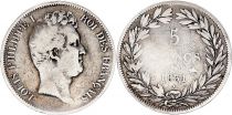 France 5 Francs Louis-Philippe 1831 B Rouen Argent - Tranche en relief