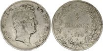 France 5 Francs Louis-Philippe 1er - 1830 A Paris - Argent - Tranche en relief