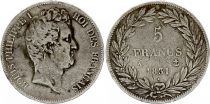 France 5 Francs Louis-Philippe 1er - 1831 A Paris - Argent - Tranche en creux