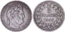 France 5 Francs Louis-Philippe 1er - 1837 BB Strasbourg - TTB