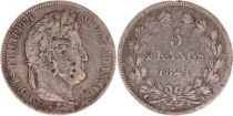 France 5 Francs Louis-Philippe 1st - 1841 W Lille