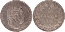 France 5 Francs Louis-Philippe 1st - 1844 W Lille