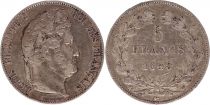 France 5 Francs Louis-Philippe 1st - 1845 W Lille