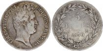 France 5 Francs Louis-Philippe I - 1830 A Paris - Argent - Tranche en creux