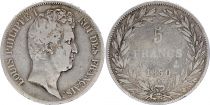 France 5 Francs Louis-Philippe I - 1830 A Paris - Silver - Incuse lettering