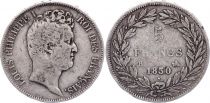 France 5 Francs Louis-Philippe I - 1830 B Rouen Argent - en creux