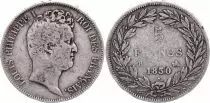 France 5 Francs Louis-Philippe I - 1830 B Rouen incuse lettering - Silver - KM.745.2