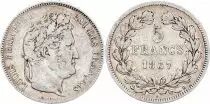 France 5 Francs Louis-Philippe I - 1837 B Rouen - Silver