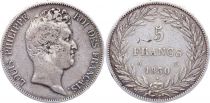France 5 Francs Louis-Philippe I - Sans I - 1830 A Paris - Argent - Tranche en creux