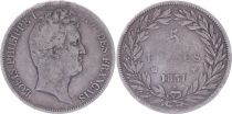 France 5 Francs Louis-Philippe Ier - 1831 MA Marseille tranche en creux - TB